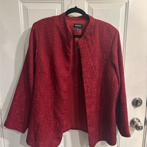 Avenue Rich Red Patterned Blazer